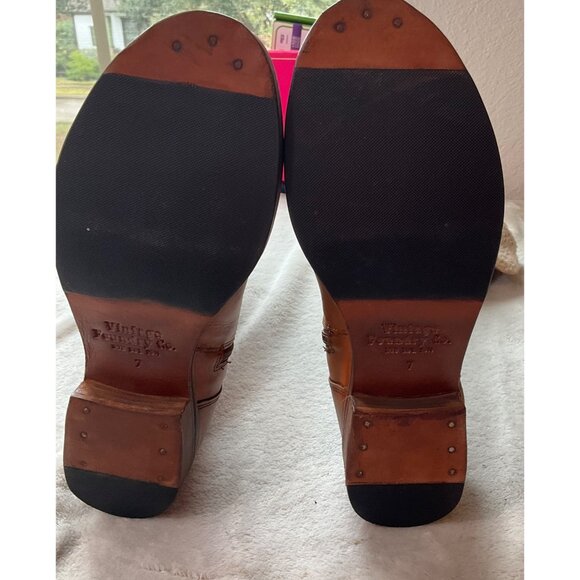 Tan Leather Combat Boots with Shearling Cuff - Picture 2 of 15